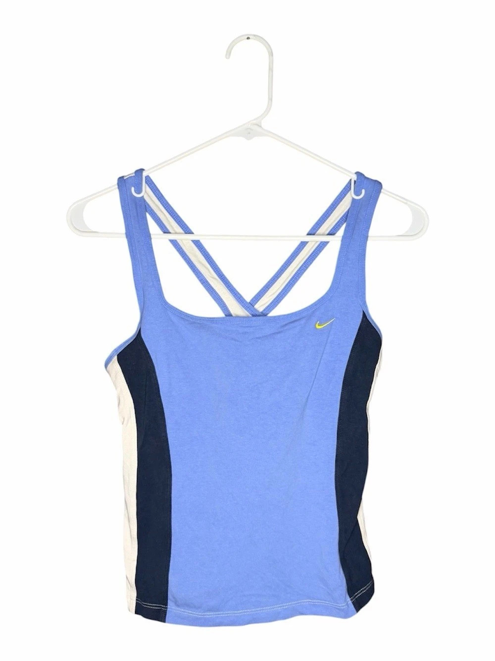 Vintage-Style Nike Color Block Athletic Tank Blue & White | Size Medium
